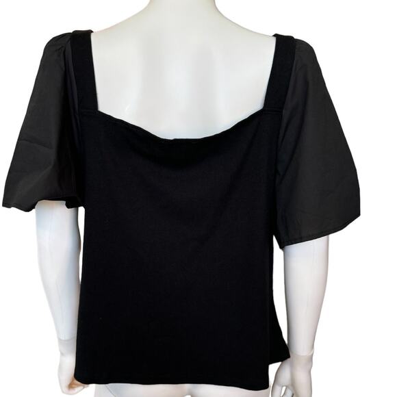 New ~  1.STATE  ~ Winter Luxe PUFF SLEEVE  Square Neck Top XXL - Picture 5 of 7